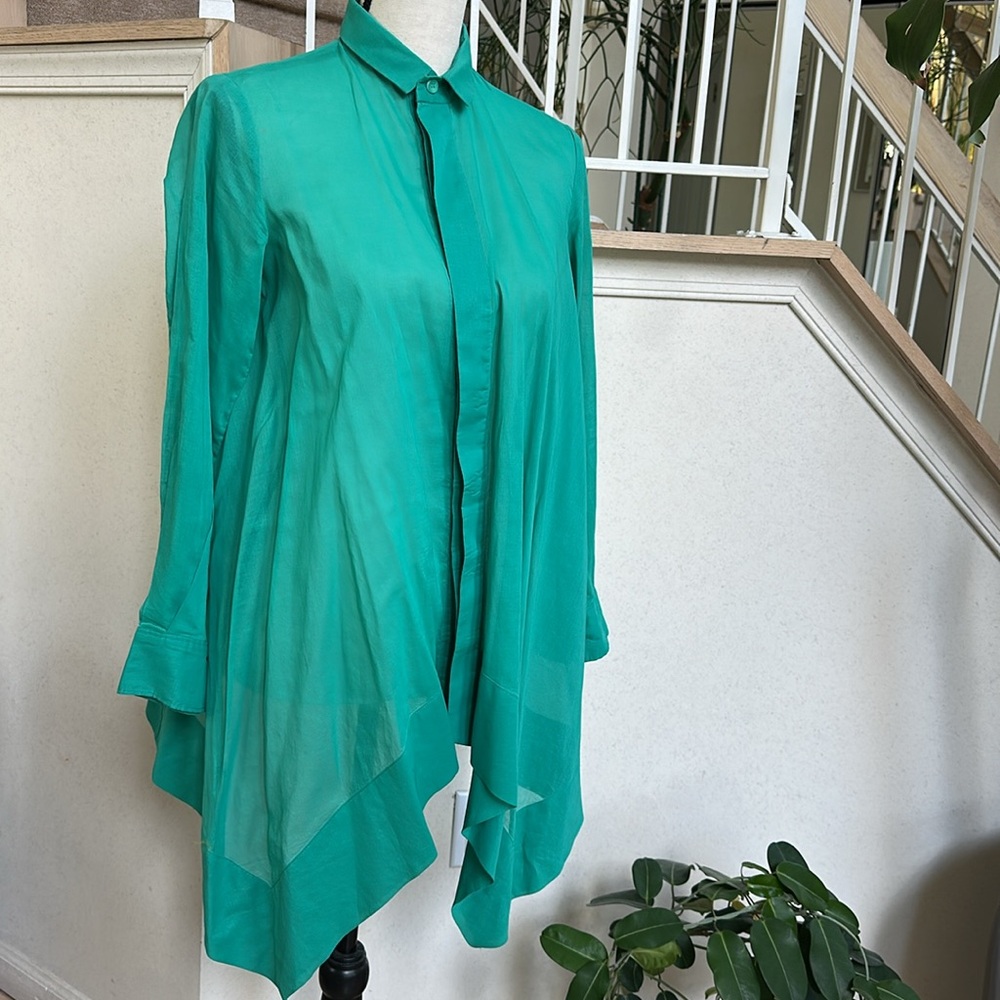 JNBY Teal Button-Up cotton. Blouse